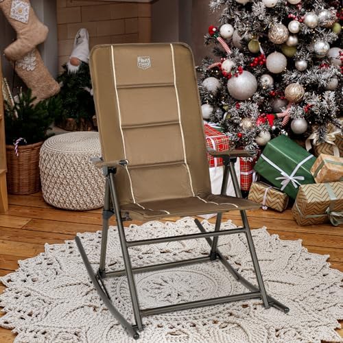 Timber Ridge 3-Level Adjustable Rocking Camping Chair, Padded High Back Outdoor - Image 2