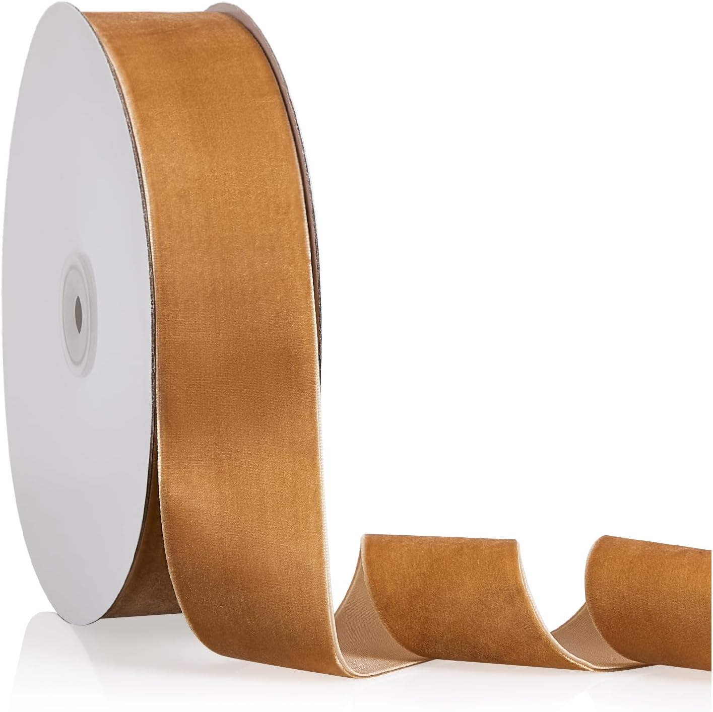 1.5" X 20 Yards Light Khaki Velvet Ribbon for Christmas Tree Wreath Decoration Handmade Crafts Ornaments Gift Wrapping & Bow Making