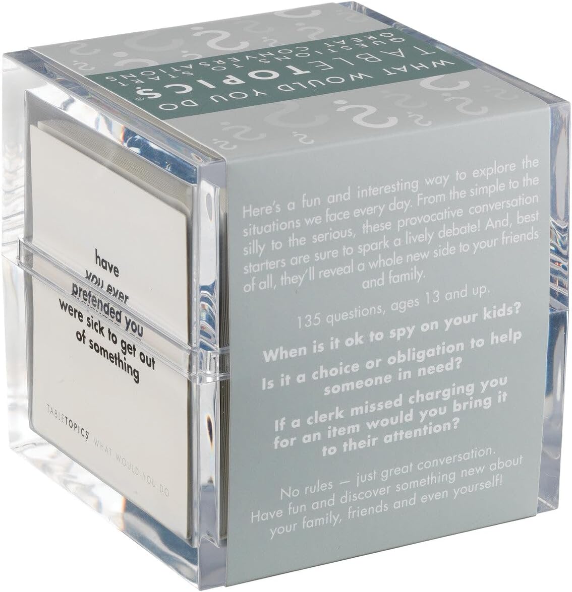 TableTopics What Would You Do Question Card Game - 135 Provocative Conversation Starter Cards for Parties with Adult Friends, Spark Lively Debates about Sticky Situations, Icebreaker Game