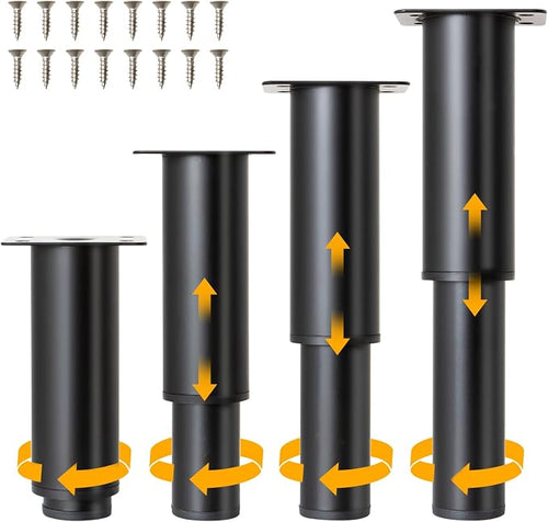 4-piece Adjustable Furniture Legs Set, Adjustable in Height from 4.72 inches to by Unknown