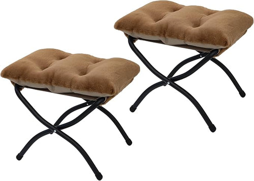 15" Folding Ottoman, Foldable Footrest Stool, Small Foot Stool by MordchilHF