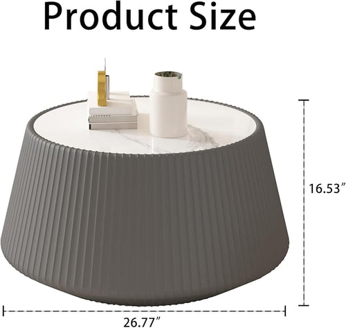 26.77" Marble Coffee Table, Modern Cup Shaped Coffee Table - Image 2
