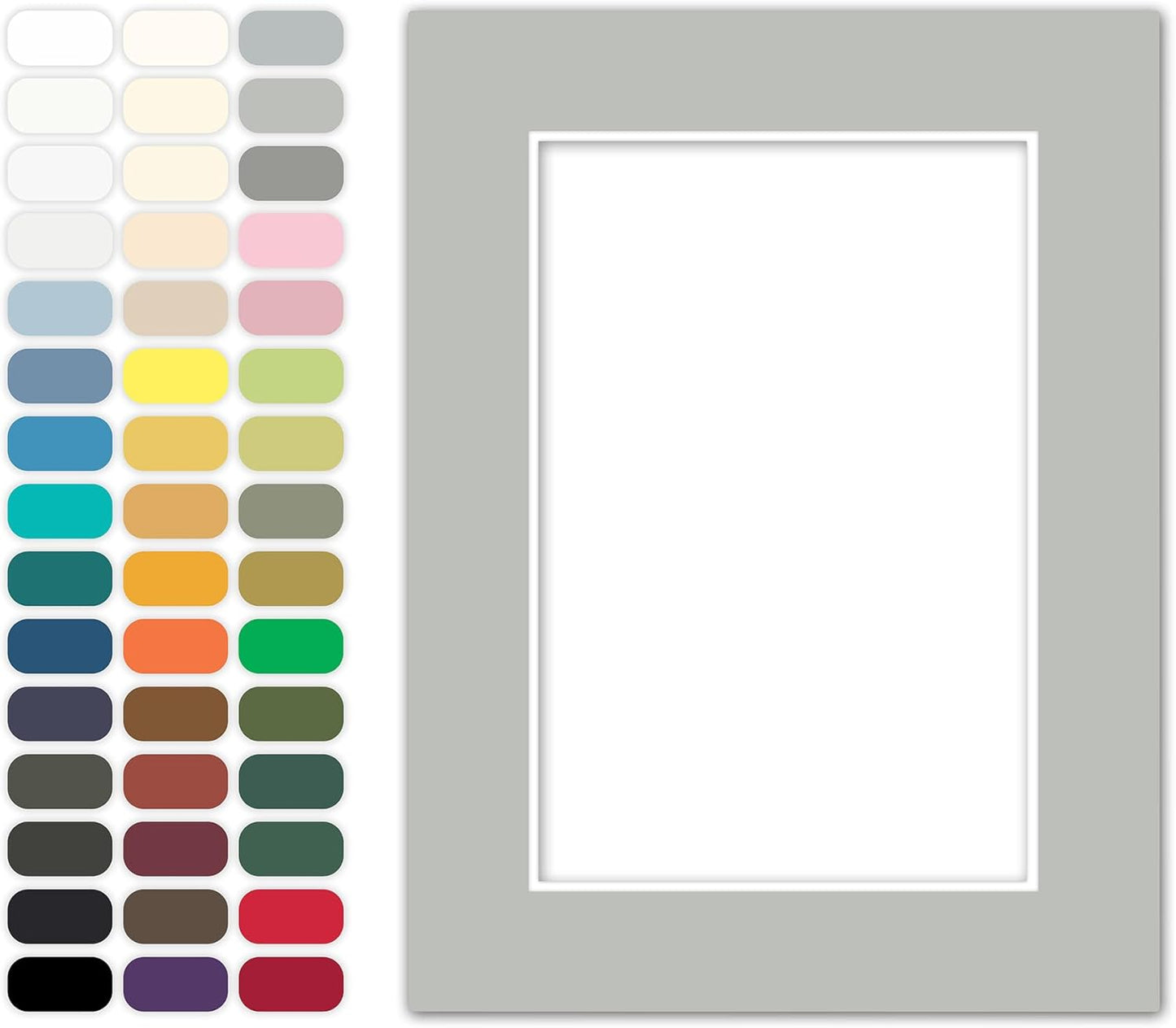 Poster Master Gray Matboard – 4-Ply Acid-Free Picture Mat Board with 45° Beveled Cut, Made in USA, Custom Cut to Any Size, 1/16" Thickness for Framing & Displays