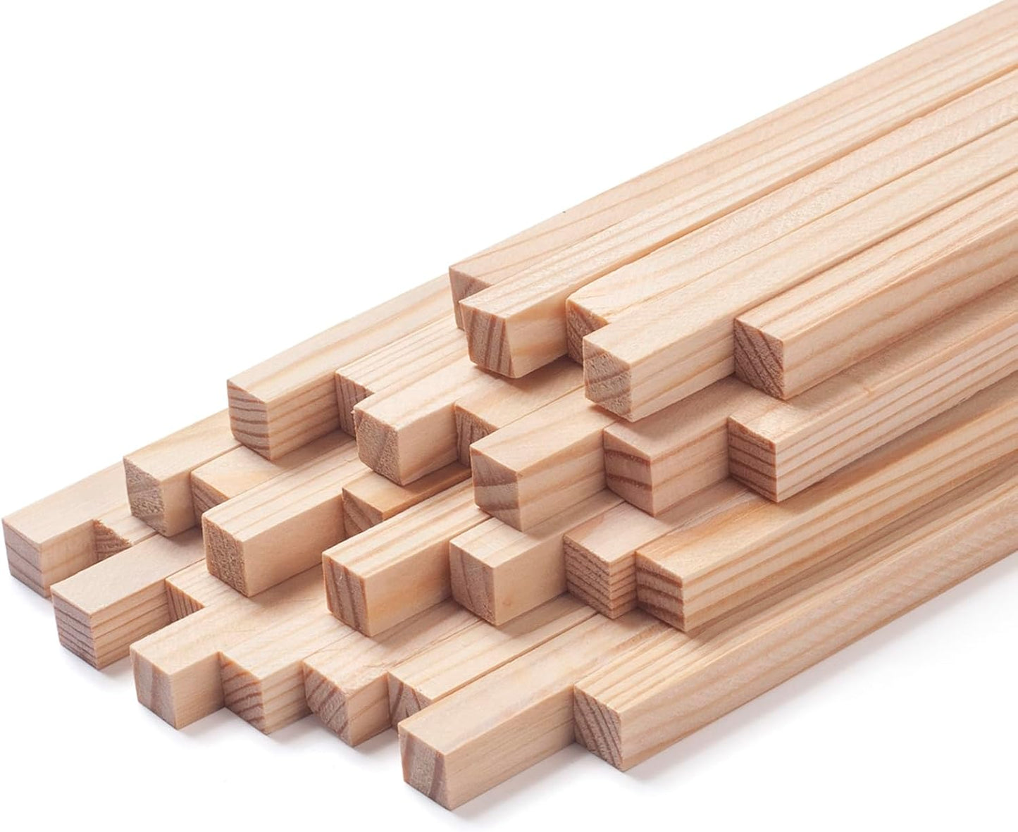 Square Wooden Dowels Wood Dowel Rods 5/16" x 12", 30 PCS Square Wooden Sticks for Crafts, Unfinished Hardwood Sticks Wood Strips Slats for Crafting, Woodworking, Model Making, Home Decor