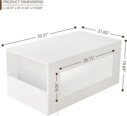 39" High Gloss Wood Coffee Table - Image 2