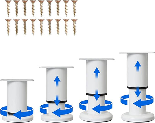 4 Pcs Adjustable Height Furniture Support Legs 3.15-4.72 inch, Metal Heavy Duty by Olldag