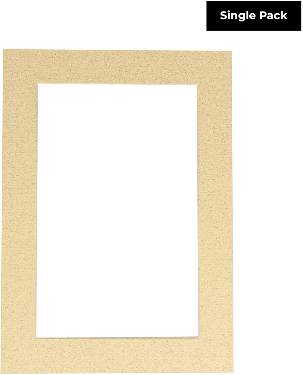 8.5x11 Mat Bevel Cut for 7x9 Photos - Acid Free Tan Precut Matboard With Backing Board and Crystal Clear, Self Seal Photo Mat Bag - For Pictures, Photos, Framing - 4-ply Thickness