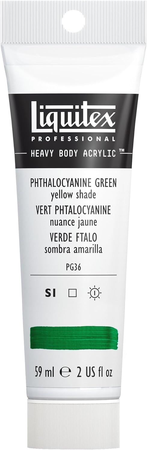 Liquitex Professional Heavy Body Acrylic Paint, 2-oz (59ml) Tube, Phthalocyanine Green (Yellow Shade)