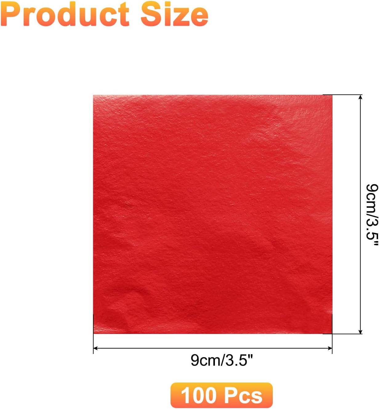 uxcell 100pcs Leaf Sheets, 3.5" x 3.5" Foil Sheets Paper Sheets for DIY Crafts Painting Nails Resin Furniture Decoration(Double Red)