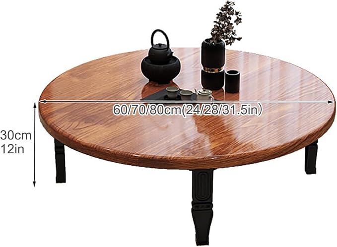 JHDXL Folding Japanese Floor Table，Folding Floor Coffee Table, Vintage Portable - Image 2