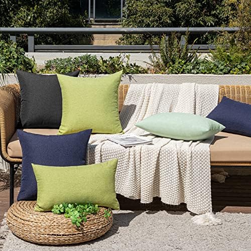 MIULEE Decorative Outdoor Pillow Covers Waterproof 16x16 Black - Image 6