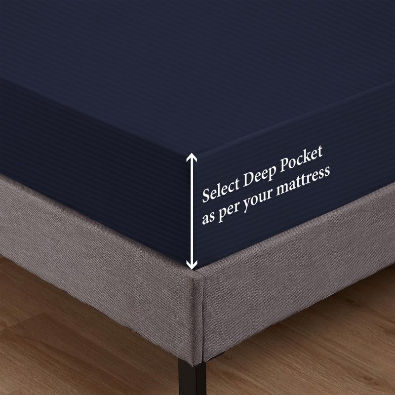 800 Series 100% Egyptian Cotton Sleeper Sofa Bed Sheet Set Stripe Full Size - Image 4