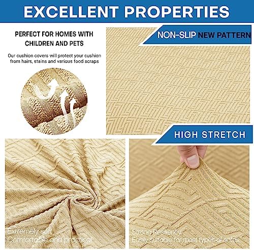 XINEAGE 3-Piece Stretch Loveseat Sofa Cover, Washable Couch Covers - Image 5