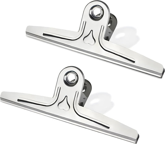 Coideal Extra Large Bulldog Paper Clips, 30cm Jumbo XXL Easel Clips Stainless Steel 2 Pcs Heavy Duty Binder Clamps for Office File (Silver, 11 4/5 Inch)