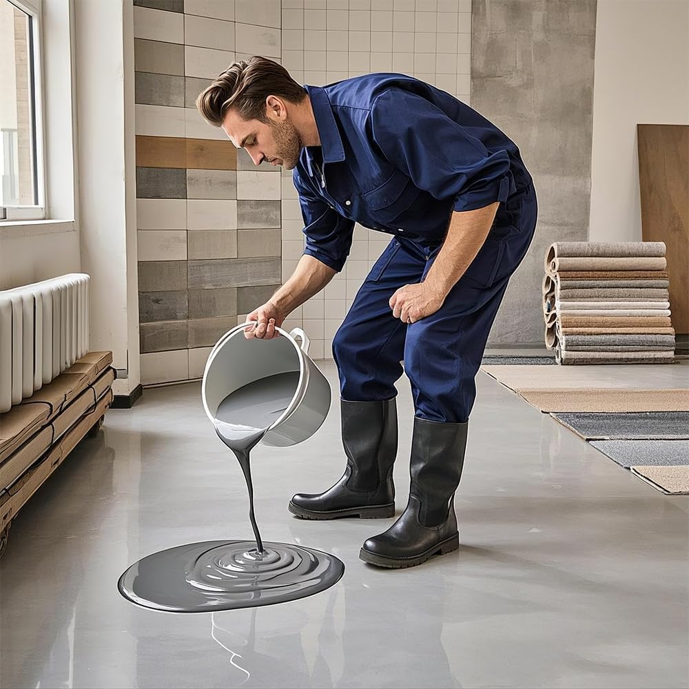Epoxy Colored Sand Floor Paint, Epoxy Floor Paint for Concrete, High Gloss Marble Effect Coating, Waterproof Non-Slip Concrete Paints, Suitable for Indoor/Outdoor Use (Purple,320 oz/10 kg)