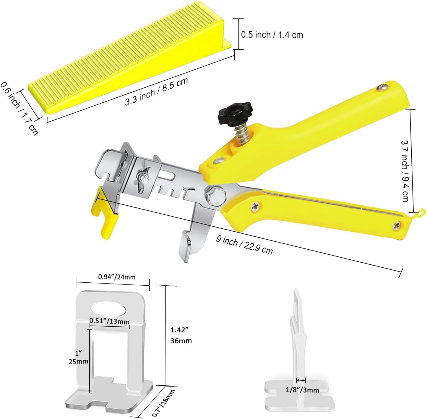 Storystore Tile Leveling System with Tile Pliers - 3000 Piece Tile Spacers Clips and 300 Piece Reusable Wedges, 1/8 Inch Tile Installation Tools Kit