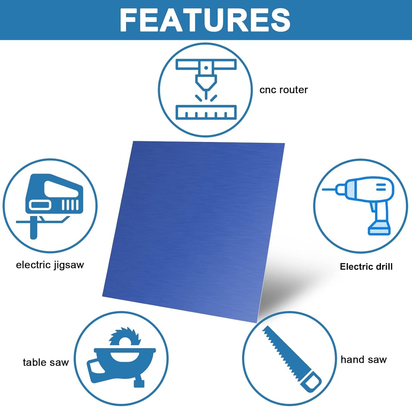 Anodized Aluminum Sheet Metal 12 x 12 x 1/32 Inch Blue Anodized Aluminum Metal Plates Engraving Blanks for Laser Engraving, 0.8MM Thin Decorative Aluminum Metal Sheets for Crafting, House Decoration