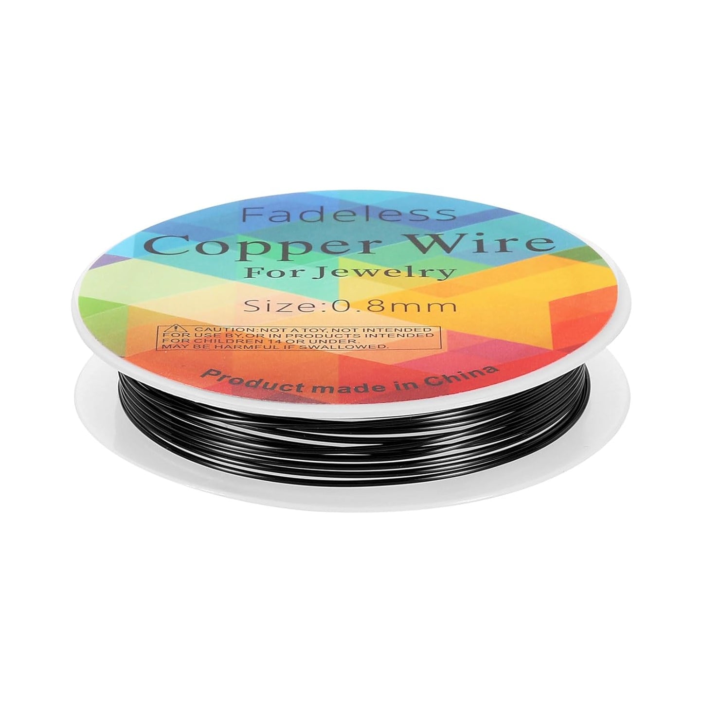 HARFINGTON 8ft Jewelry Wire, 20 Gauge (0.8mm) Brass Craft Soft Metal Tarnish Resistant Copper Beading Wire for Jewelry Making Supplies Crafting, Black