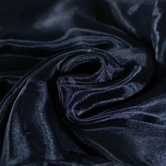 Fynite Black Organza Fabric by The Yard | 20 Yard Long | 44" Wide | Bridal Soft Sheer Organza Tulle for DIY Wedding Dress Fashion Craft Decorations