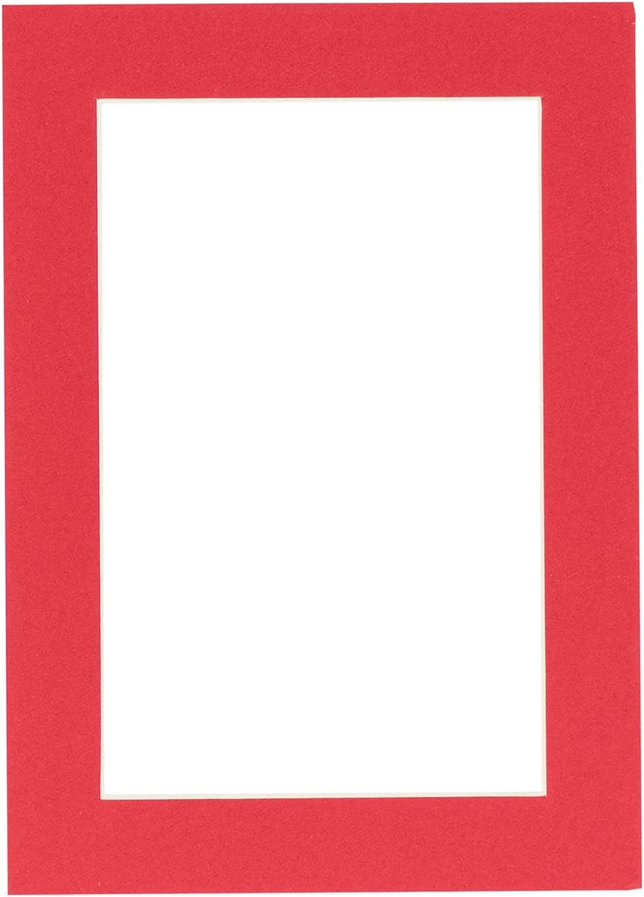 Pack of 25 Acid Free 8.5x11 Mats Bevel Cut for 7x9 Photos - Cardinal Red Precut Matboards For Pictures, Photos, Framing - 4-ply Thickness