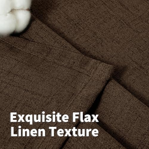YoungsTex Brown Linen Kitchen Window Over Sink Curtains 36 Inch Length - Image 4