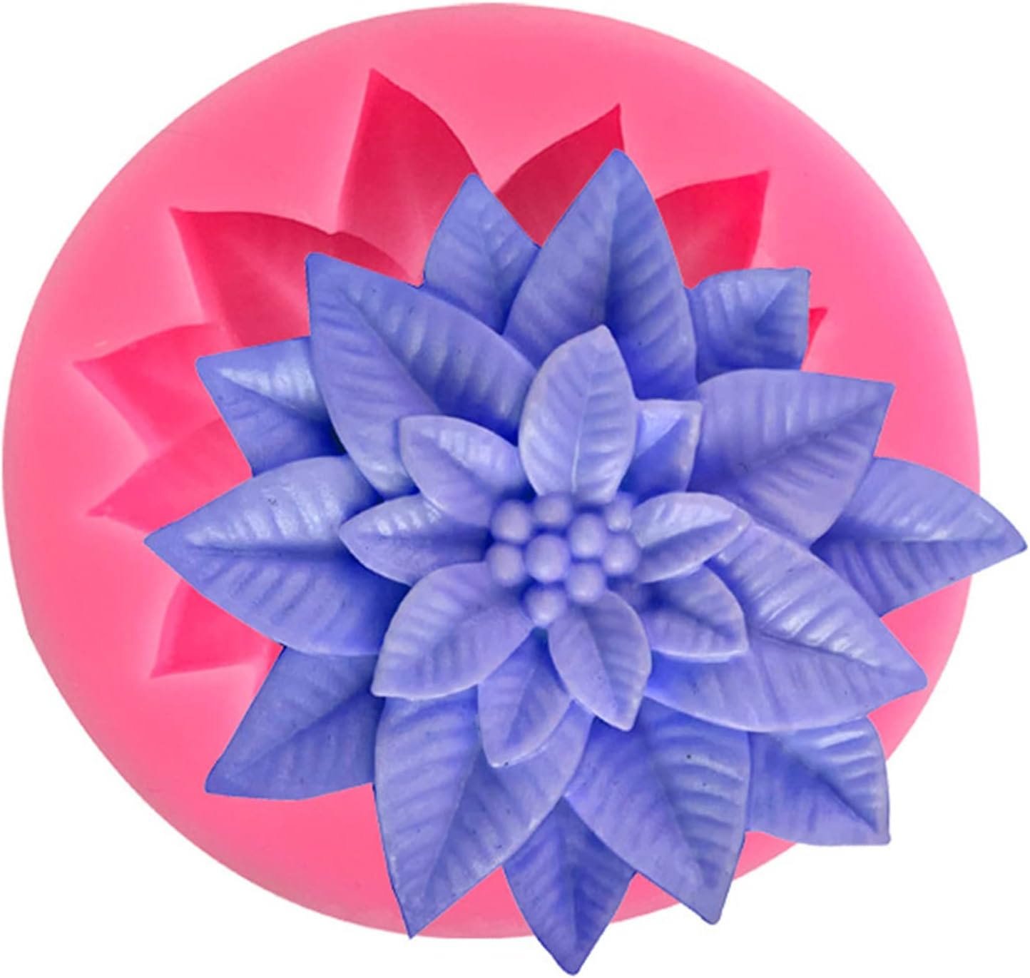 2Pcs Holly Leaf Silicone Mold for Fondant Chocolate Candy Cake Decorating Baking Candle Soap Pastry Polymer Clay Christmas Decoration