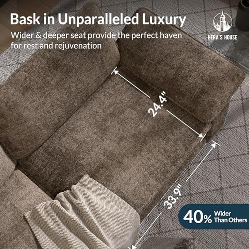 HERA'S HOUSE 3 Pieces Modular Sectional Cloud Couch and Loveseat Sofa Set - Image 4