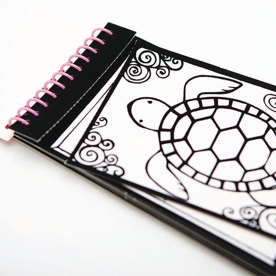 S&S Worldwide Velvet Art To Go! 2 Spiral Bound Coloring Books w/Perforated Cardstock Pages, Fuzzy, Felt, Great for Travel: Planes, Cars, Backpacks, 20 Different Projects Total, Kids & Adults, 4"x6".