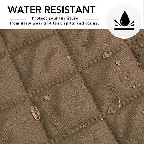 Easy-Going Reversible L-Shape Sectional Couch Cover, Camel/Camel - Image 5