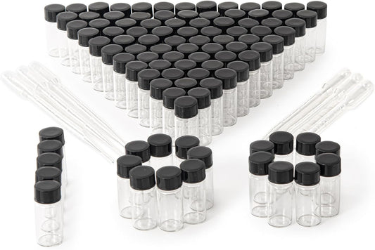 5ml Clear Small Glass Vials 100pcs with Screw Caps(100pcs)
