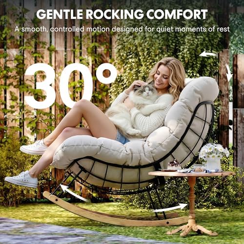 FLEXISPOT Outdoor Papasan Rocking Chair - Image 3