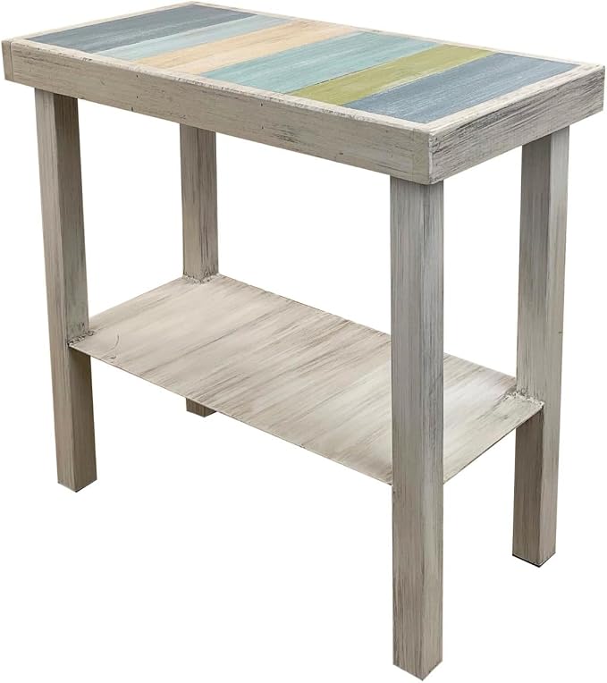 Furniture Barn USA Cottage and Multi-Color Striped Rectangle End Table by FurnitureBarnUSA