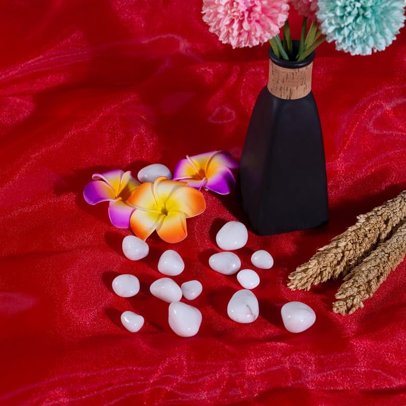 Fynite Red Organza Fabric by The Yard | 5 Yard Long | 44" Wide | Bridal Soft Sheer Organza Tulle for DIY Wedding Dress Fashion Craft Decorations