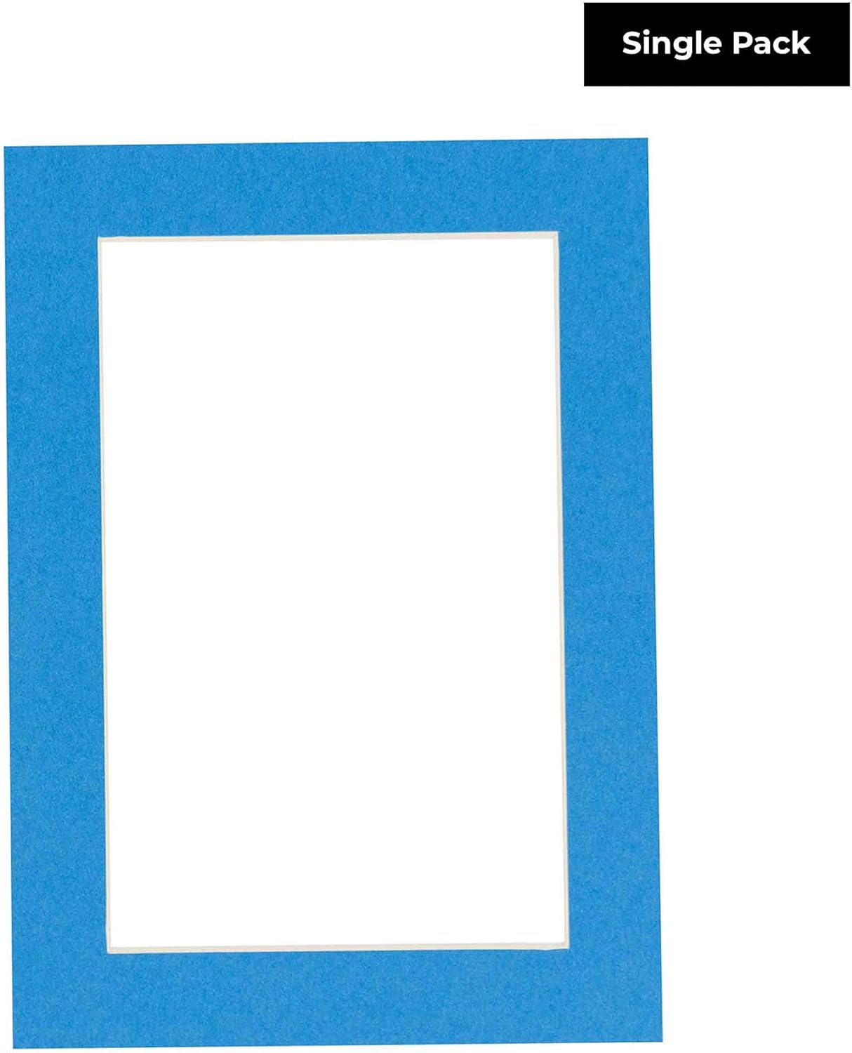 8x10 Mat Bevel Cut for 5x8 Photos - Acid Free Bay Blue Precut Matboard With Backing Board and Crystal Clear, Self Seal Photo Mat Bag - For Pictures, Photos, Framing - 4-ply Thickness