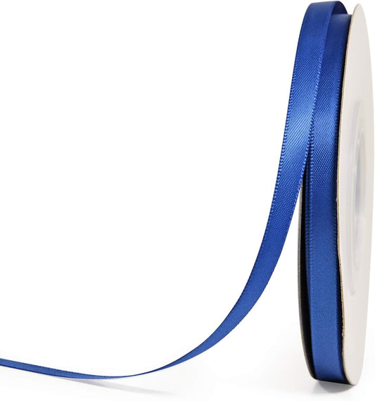 YAMA Royal Blue Double Faced Satin Ribbon 1/4 Inch 25 Yards Thin Royal Blue Ribbon for Gift Wrapping Crafts Hair Bows Wedding Party Decoration