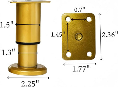 4PCS Adjustable 3.1-4.7 Inch Metal Furniture Legs Brass Furniture Replacement - Image 2