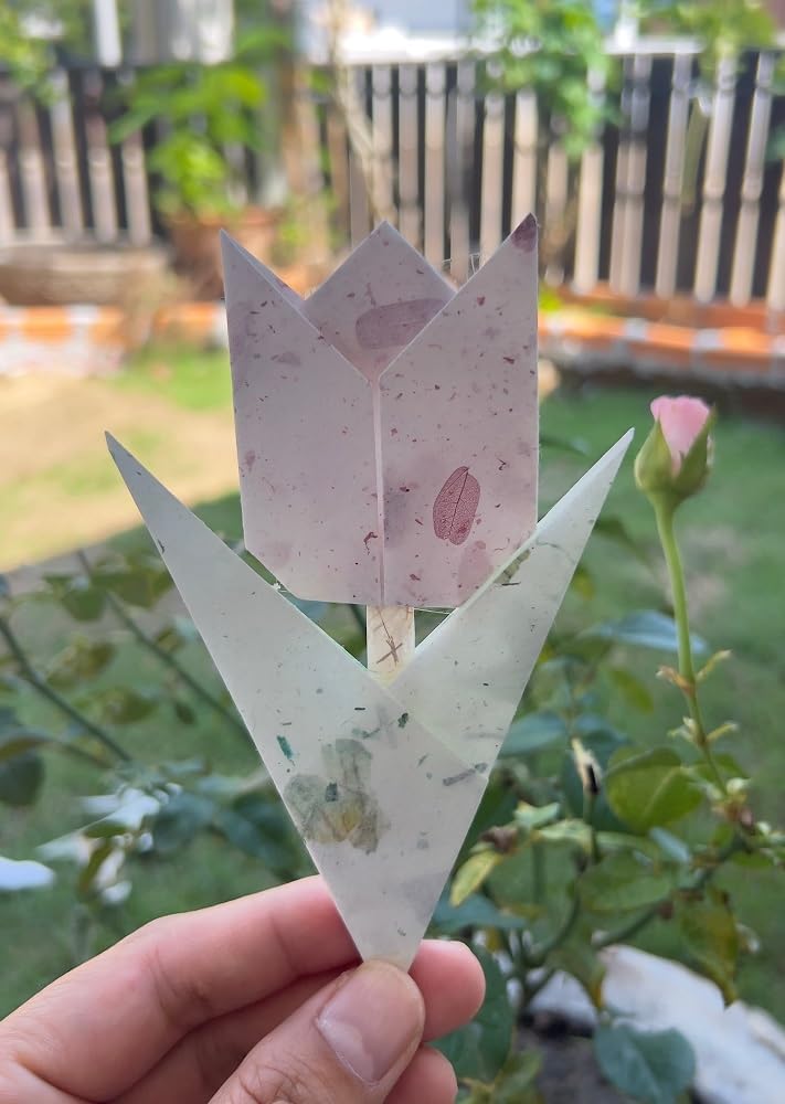 Natural Banana bark,leavse etc., 6 x 6 Inches Square Origami Paper Arts Folding Craft, Decoration Paper, Painting Square Folding Paper for DIY Crafts, 50 Sheets (Mixed Leaves,Banana Bark, etc, 6"x6")