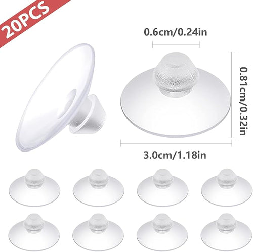 20-Pack Transparent Anti-Collision Suction Cups, 30mm/0.7" Mark-Free Design - Image 2