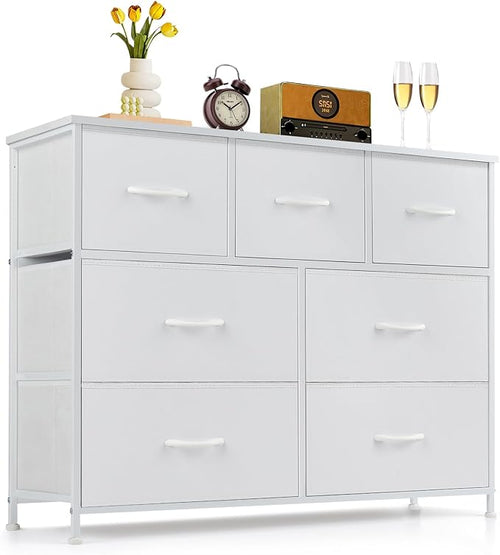 7-Drawer Dresser for Bedroom, Anti-Tip Wide Storage Organizer Fabric Chest of by SageNest
