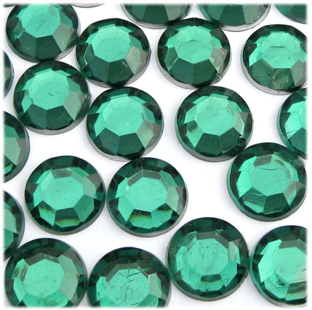 The Crafts Outlet 72pc Rhinestones Round 20mm - Flatback Olive Green EGR