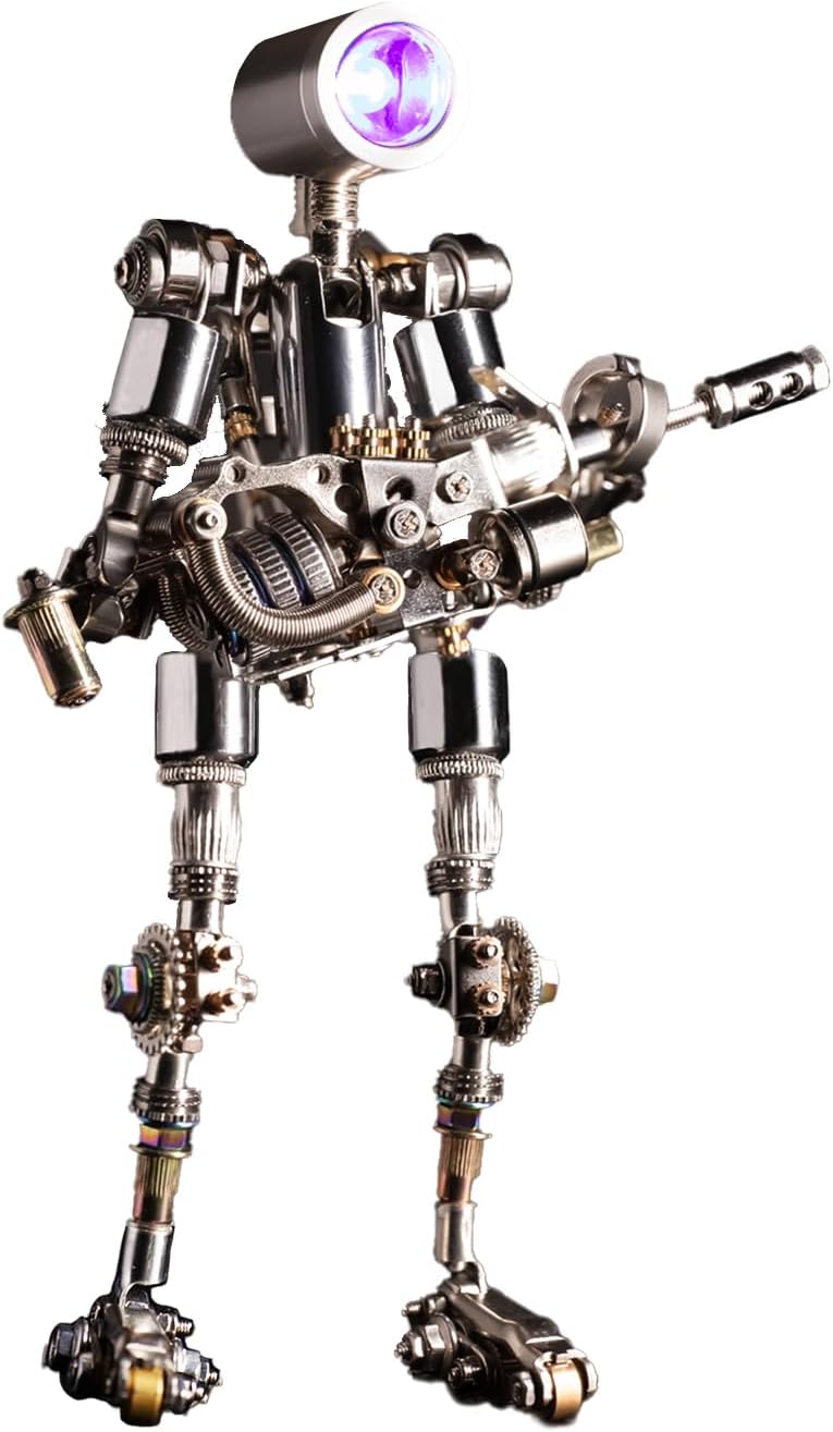 Mostarle Terminator M 3D Metal Puzzle, Arcynix DIY Mechanical Robot Model Kit, Sci-Fi Design LED Light Feature Unique Gift for Adults & Teenager (Purple)