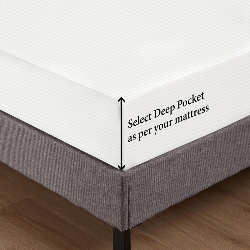 800 Series 100% Egyptian Cotton Sleeper Sofa Bed Sheet Set Stripe Twin Size - Image 4
