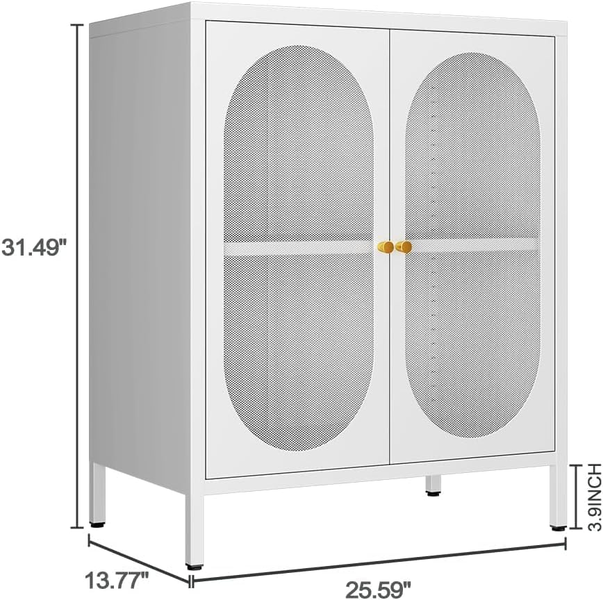 2 Door Accent Cabinet, Metal Storage Cabinet - Image 3