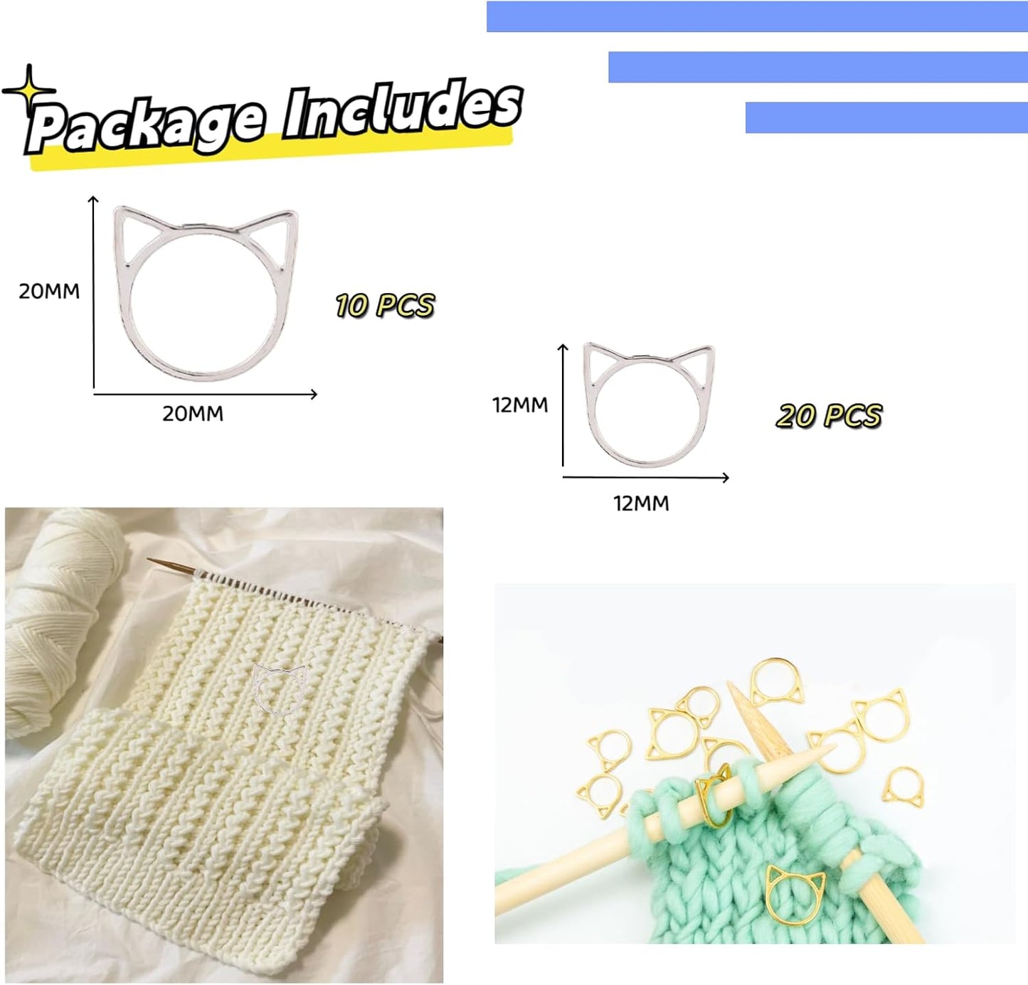 Hilsayum Cat Stitch Markers Cute Stitch Markers Metal Stitch Marker for Crocheting