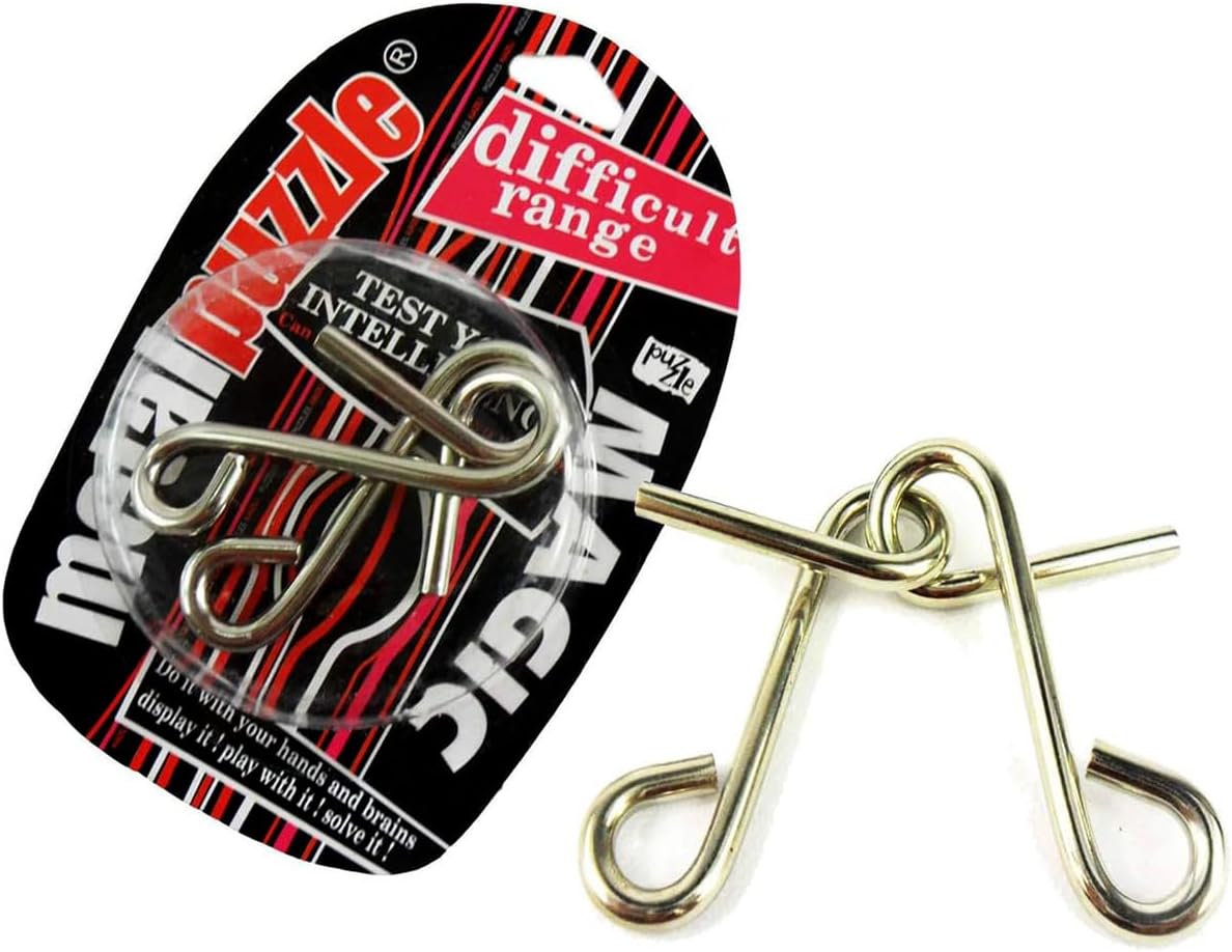 Ahyuan Large Assorted Metal Brain Teaser Puzzles 12 Pack Metal Wire IQ Puzzles with Paper Box Gift Package Great Educational Intelligence Games Toys Party Favors for Kids Adults