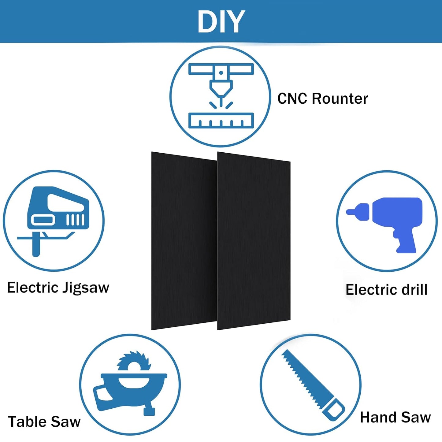 2Pack Anodized Aluminum Sheet 6 x 12 x 1/32(0.0315") Inch Black Anodized Aluminum Metal Plates Engraving Blanks for Laser Engraving, DIY, 0.8MM Thin Decorative Aluminum Metal Sheets for Crafting