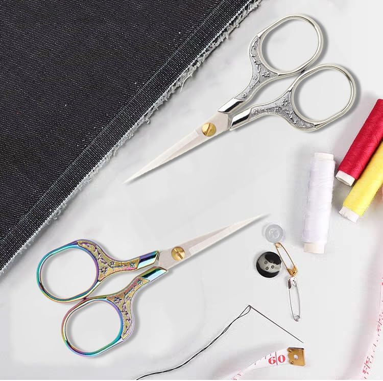 Small Sewing Scissors Sharp Embroidery Crochet Scissors, 2 Piece crochet accessories Yarn fabric scissors for Needlework Arts & Crafts DIY Tools