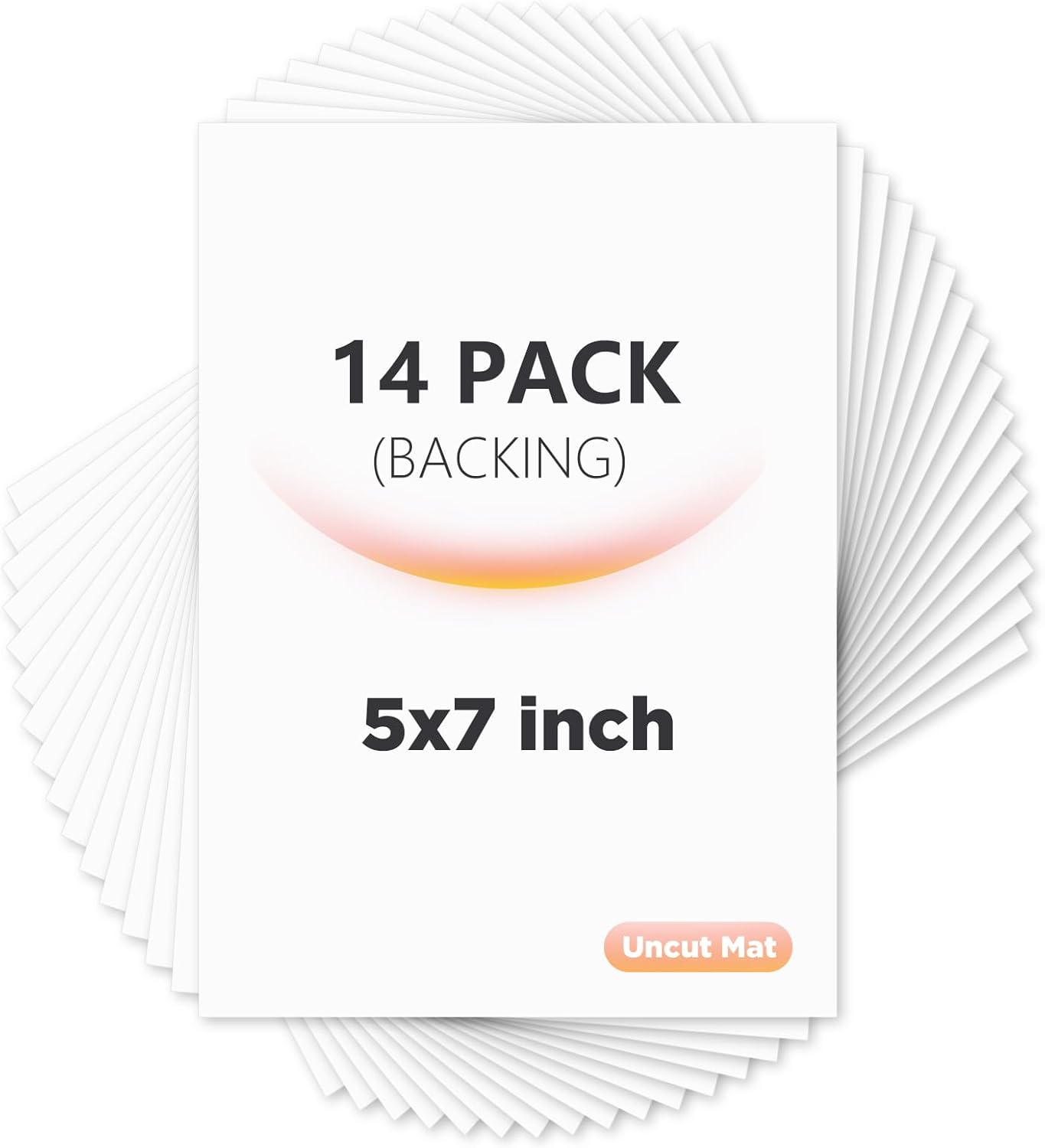 Egofine 14 Pack Mat Board, 5x7 Backing Board, Acid Free White Uncut Mat Board for Photos, Pictures, Frames, Artworks and Paints