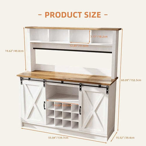 4ever2buy Farmhouse Coffee Bar Cabinet - Image 2