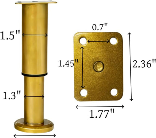 4PCS Adjustable 7.08-12.2 Inch Metal Furniture Legs Brass Furniture Replacement - Image 2
